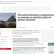 Mercado de fusiones y adquisiciones se contrajo en Amrica Latina el primer semestre